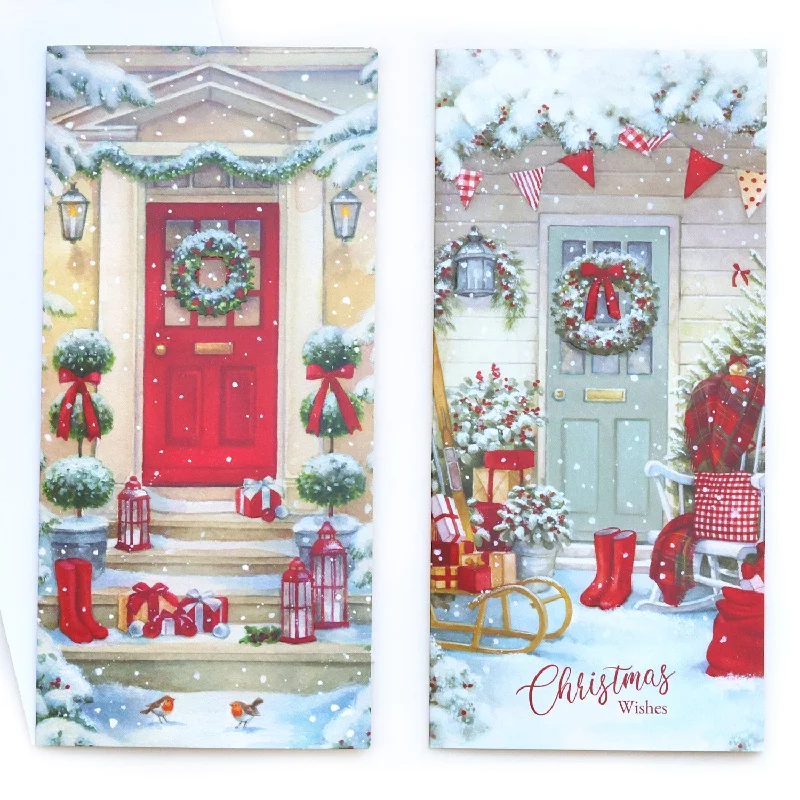 Christmas Stocking Stuffers 12PCS Luxury Doors Christmas Cards CRD003