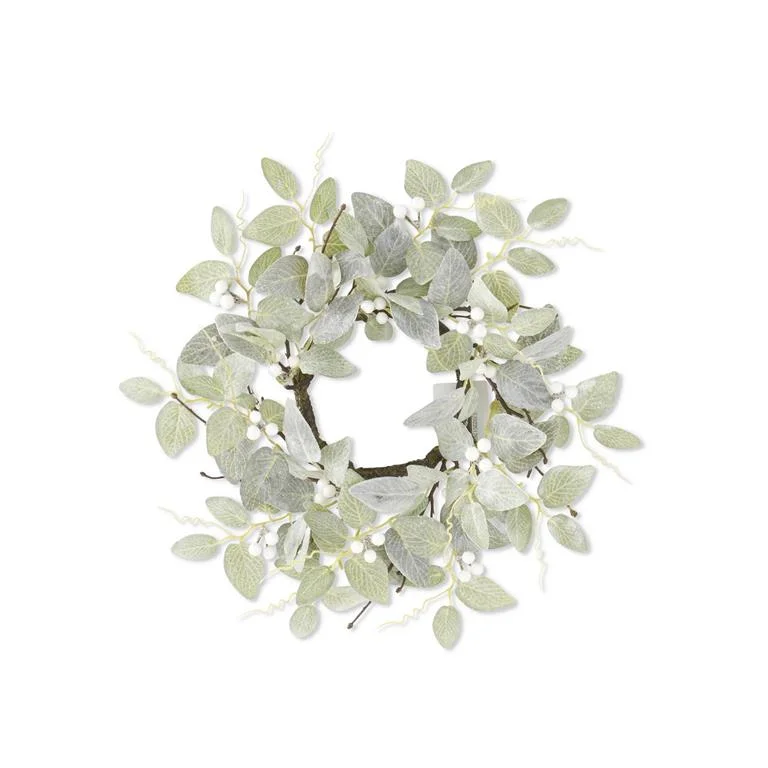 Christmas Starry Night 14 Inch Glittered & Flocked Fittonia Candle Ring