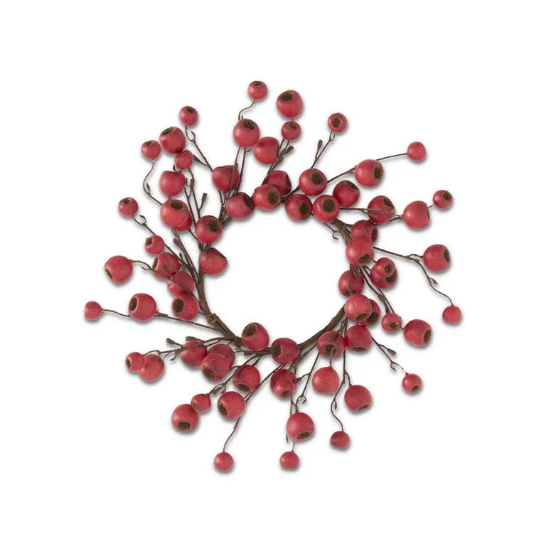 Christmas Tree 16 Inch Red Pod Candle Ring/Wreath