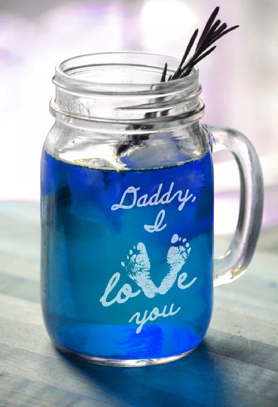 Christmas Eve 16 Oz Daddy I Love You Footprints Heart Father s Day Gift Idea Engraved Mason Mug Personalized Drinking Glass Daddy from Kids Son Daughter Christmas Eve 16 Oz Daddy I Love You Footprints Heart Father s Day Gift Idea Engraved Mason Mug Personalized Drinking Glass Daddy from Kids Son Daughter