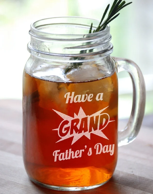 Christmas Gingerbread 16 Oz Have a GRAND Fathers Day for Grandfather Beer Mug Glass Drinking Mason Jar Engraved Mug Grandpa Pop Grand Dad Funny Gift Idea Christmas Gingerbread 16 Oz Have a GRAND Fathers Day for Grandfather Beer Mug Glass Drinking Mason Jar Engraved Mug Grandpa Pop Grand Dad Funny Gift Idea