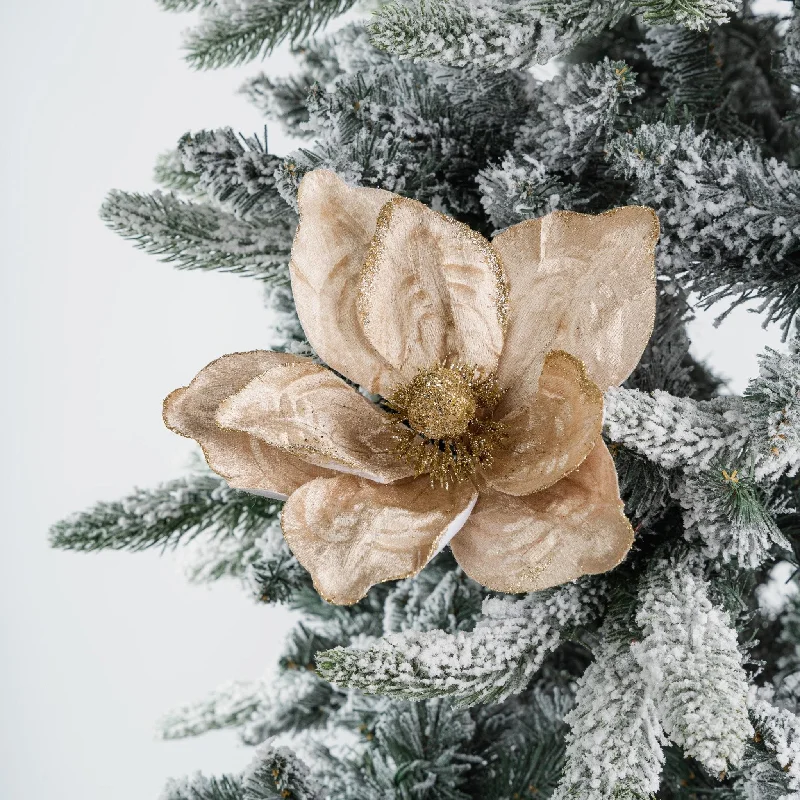 Christmas Decor Golden Magnolia Christmas Tree Pick