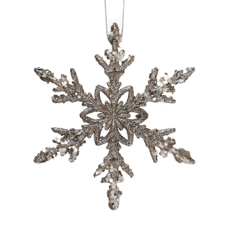 Christmas Party 12cm Shatterproof Glitter Snowflake Ornament 03501