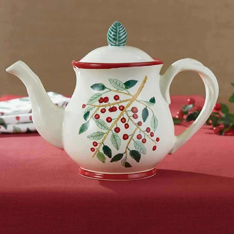 Christmas Gifts 2/Set Simply Holly Teapot - White Park Designs