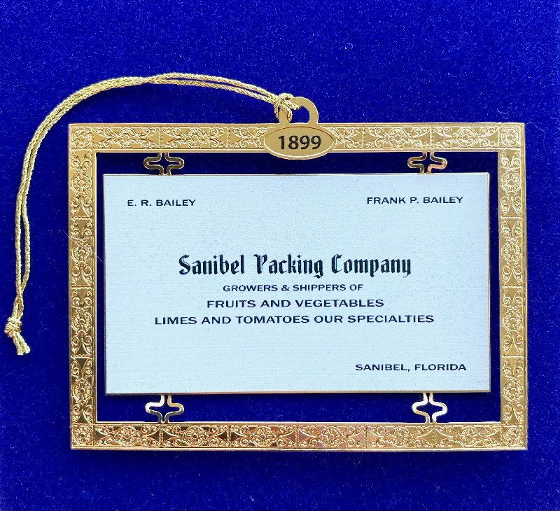 Holiday Lights Vintage Business Card Christmas Ornament