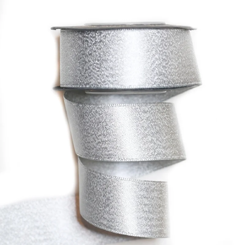 Christmas Dinner Recipes 22mm x 5M Silver Satin Ribbon 2205002