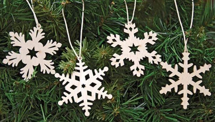 Christmas Home Decor 24/Set, Snowflake Ornaments