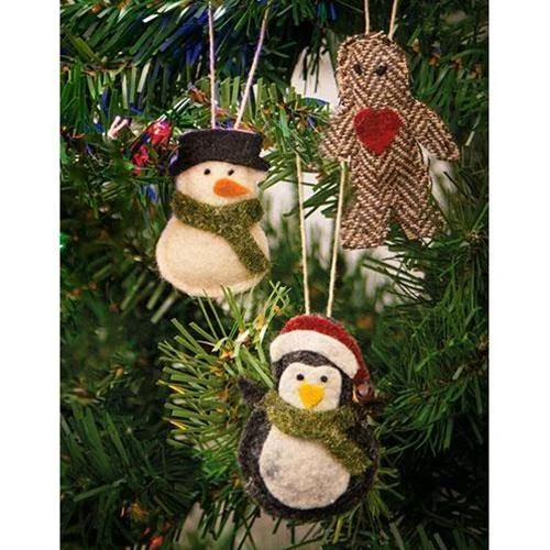 Christmas Wrapped Surprises 3/Set, Felt Christmas Ornaments