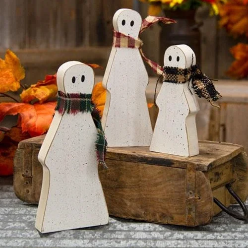 Christmas Presents 3/Set, Reversible Ghost & Snowman Chunky Sitters