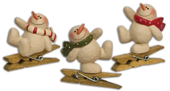 Holiday Season 3 Set Snowman Clip Ornaments