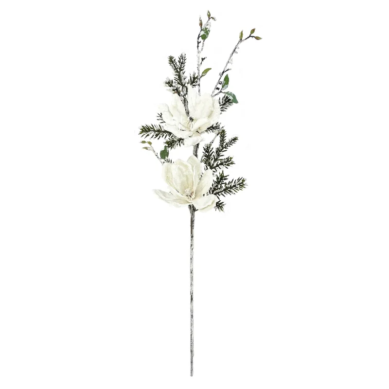 Christmas Beautiful Lights 36" Snow Magnolia Pine Spray
