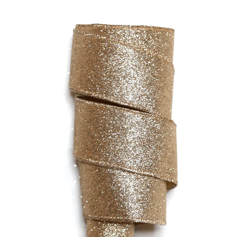 Christmas Centerpiece 38mm x 5M Gold Glitter Ribbon 3805001