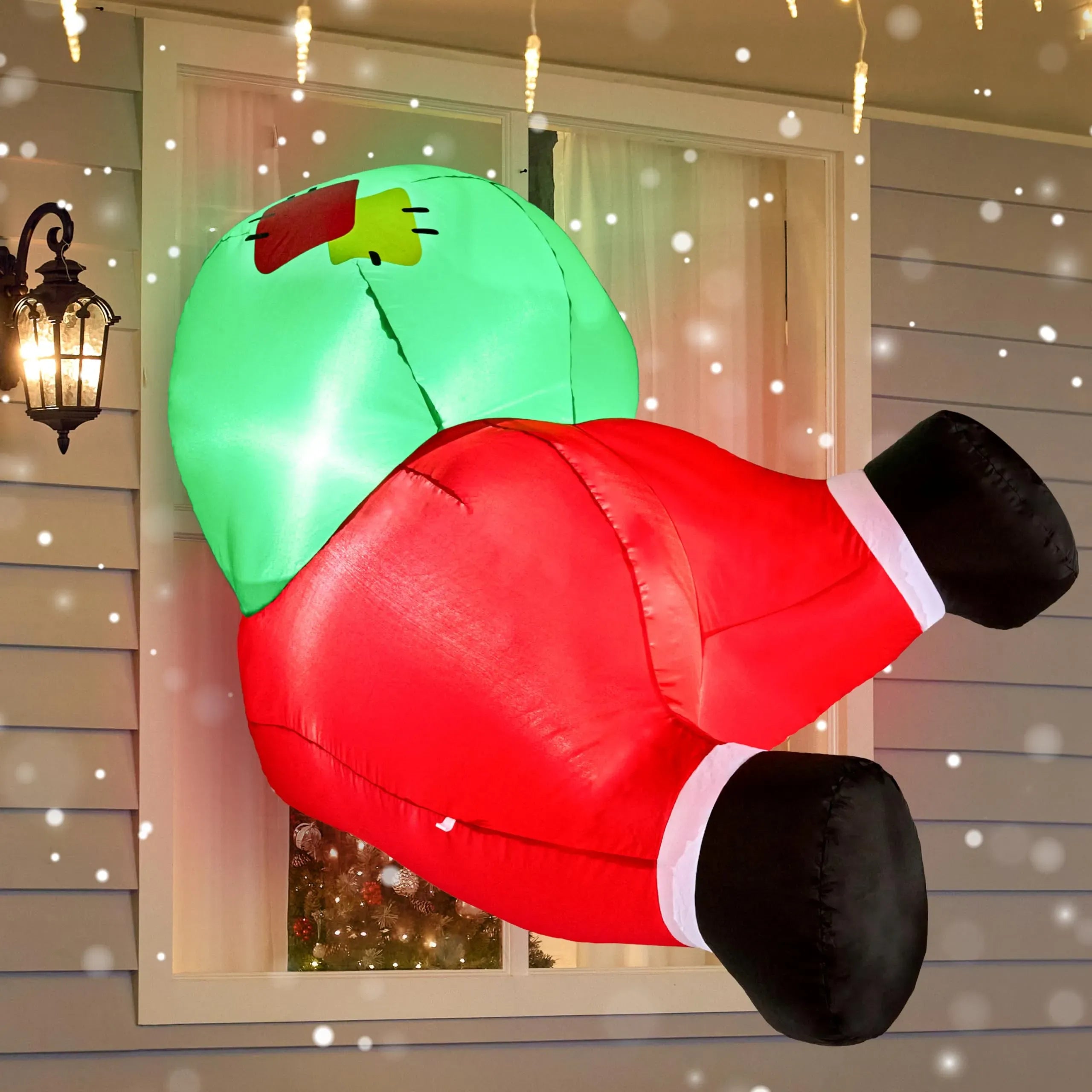 Christmas Stocking Stuffers 3ft Christmas Inflatable Santa Butt Stuck Broke Out from Window