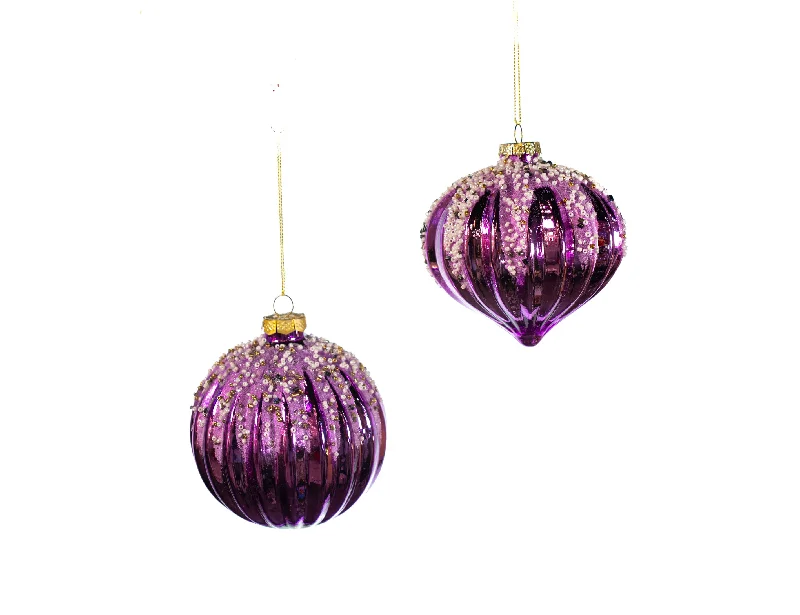 Christmas Chocolate Delights 4" Purple Sequin Assorted Ornament Set Of 12