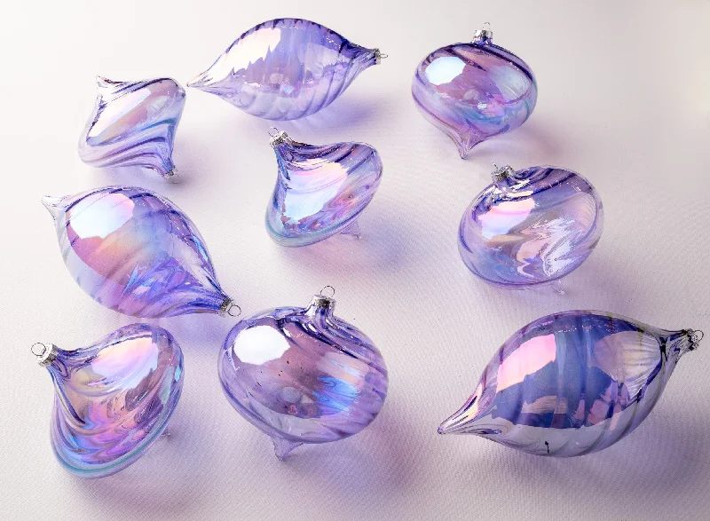 Christmas Feast 5" Lavender Glass Assorted Set Of 9