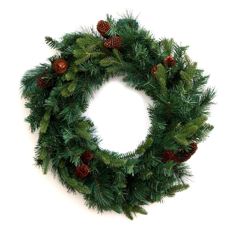 Christmas Snowflakes 60cm Premium Quality Artificial Wreath with lights HRL24
