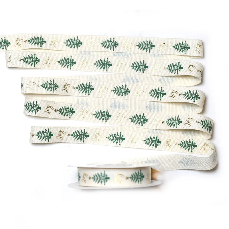 Christmas Caroling 16mm x 11M Cotton Christmas Tree Joy Ribbon 1611001