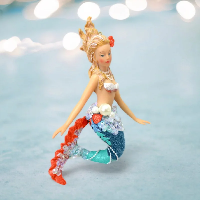 Christmas Gifts 7" Mermaid With Coral Tail Ornament