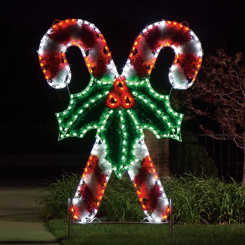 Christmas Wrapping Commercial 8 Ft Crossed Candy Canes  (1416-N)