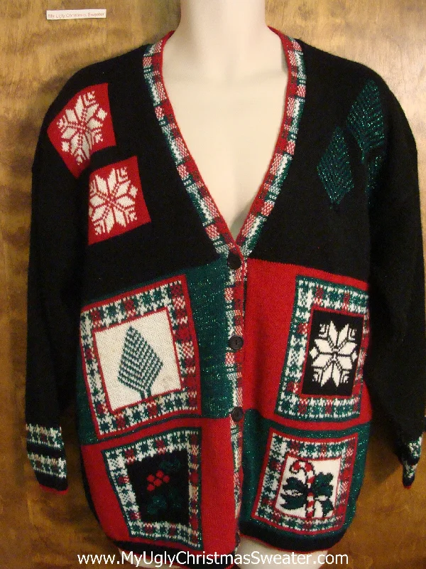 Christmas Gift Wrapping 80s Plaid Funny Ugly Sweater for a Christmas Party