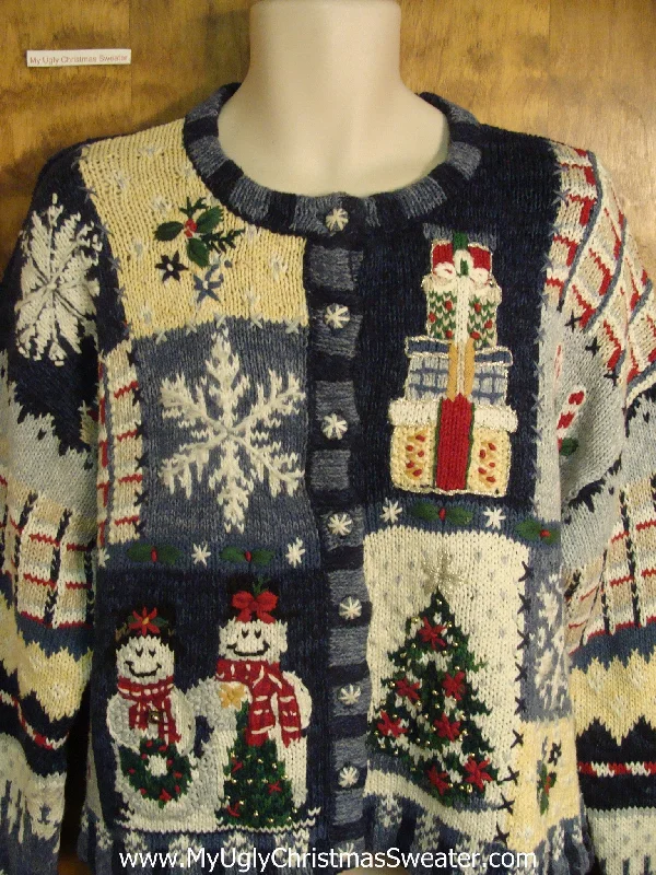 Christmas Songs 80s Snowman Couple Ugly Xmas Sweater