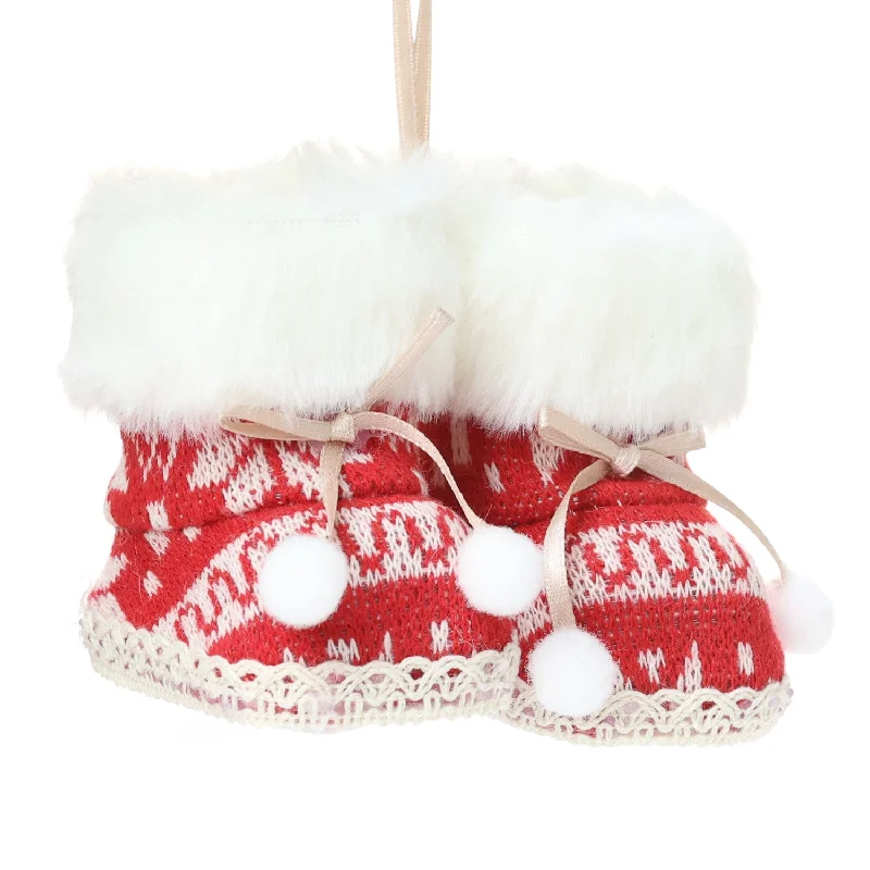 Christmas Candy Canes 9cm Christmas boot plush ornament 04201