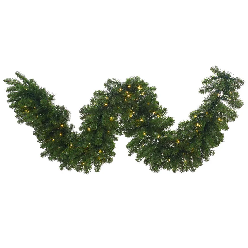 Holiday Season 9'x18" Town Square Garland, Warm White Lights