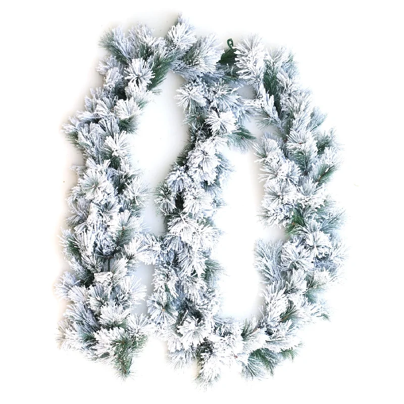 Christmas Cheer 9Ft x 30cm 130 branches Flocked Christmas Garland GE930