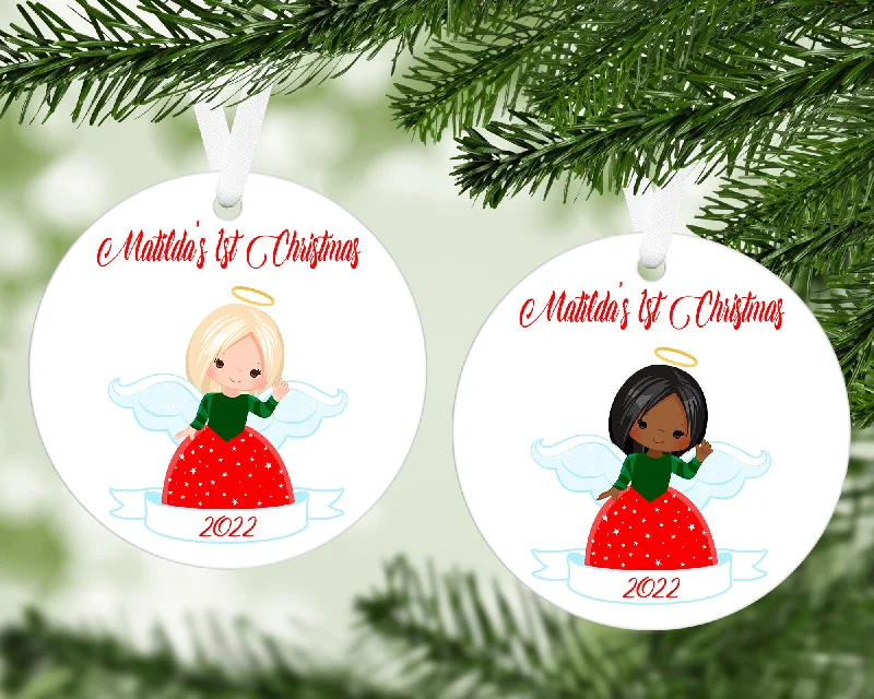 Christmas Caroling Angel Christmas Ornament With FREE Velvet Pouch