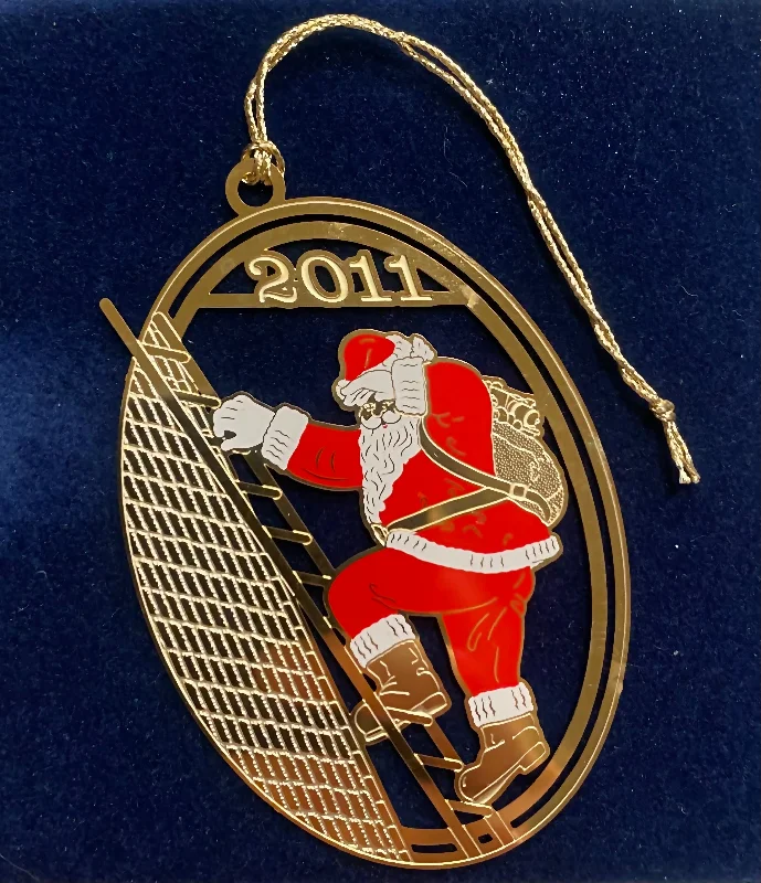 Christmas Magic Santa Climbing Bailey's General Store Christmas Ornament