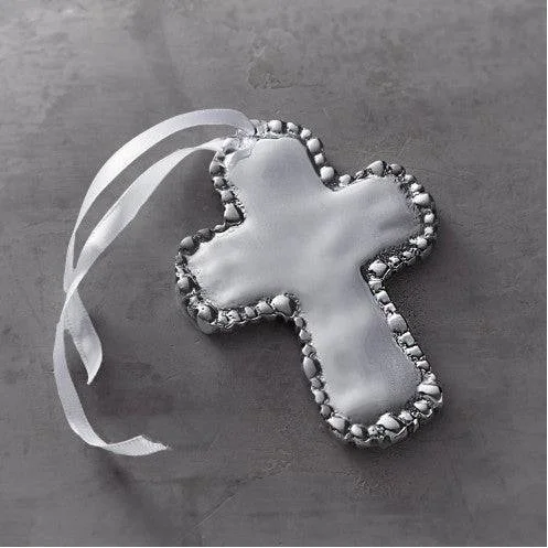 Christmas Ice Skating Beatriz Ball - Cross Ornament - Organic Pearl