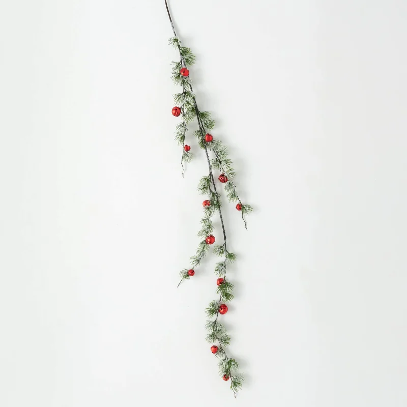 Christmas Candles Red Jingle Bell Pine Garland