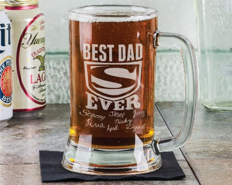 Holiday Lights Best DAD Ever Fathers Day Beer Mug 16 Oz Engraved Father's Day Birthday Gift Super Dad with Kids Names Gift for Dad, Daddy, Father, Grandpa Holiday Lights Best DAD Ever Fathers Day Beer Mug 16 Oz Engraved Father's Day Birthday Gift Super Dad with Kids Names Gift for Dad, Daddy, Father, Grandpa