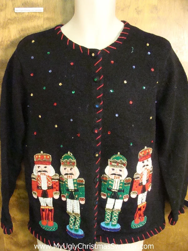 Christmas Magic Bling Sequins Nutcracker Ugly Xmas Sweater