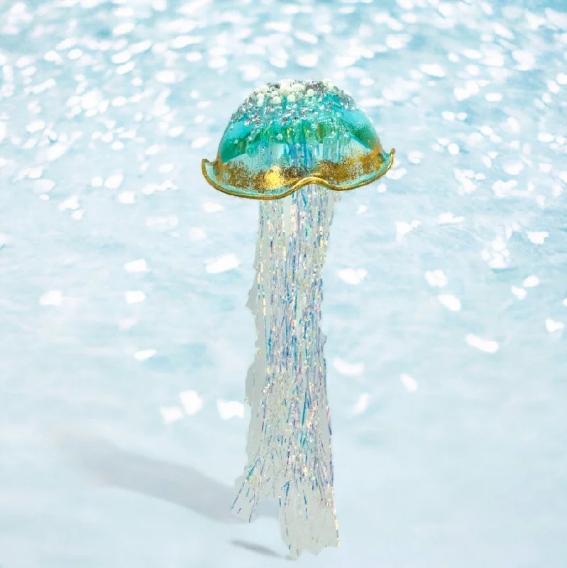 Christmas Chilly Nights Blue & Gold Jellyfish Ornament