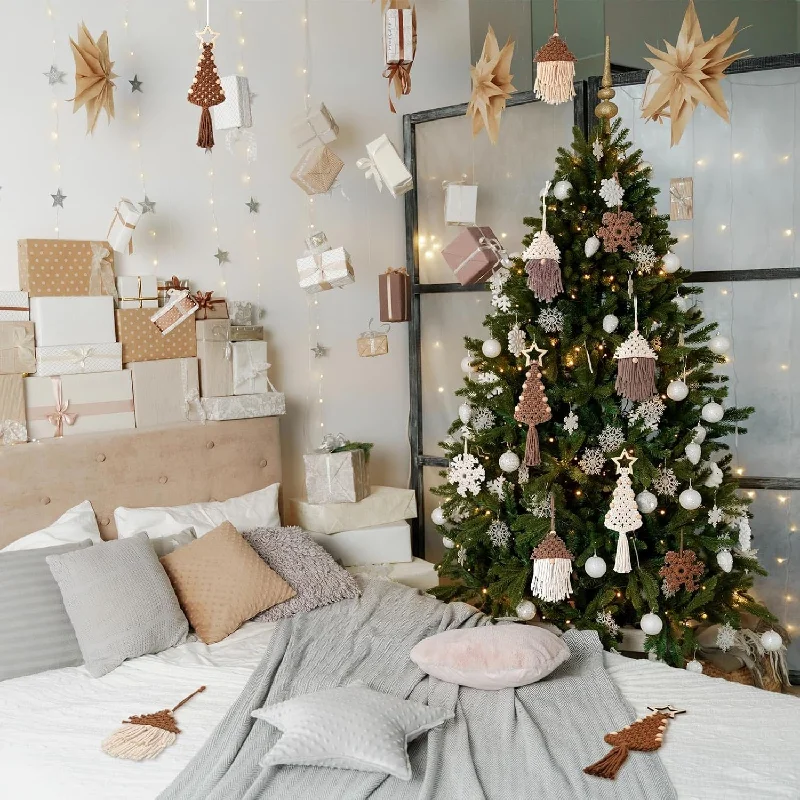 Christmas Advent Calendar Boho Christmas Tree Ornaments - Set of 9
