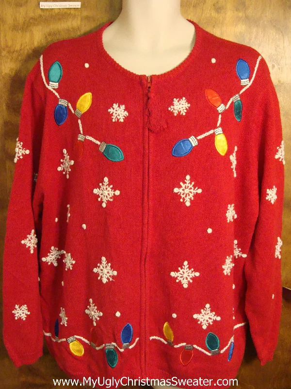 Christmas Morning Bright Colorful Bulbs Ugly Christmas Sweater