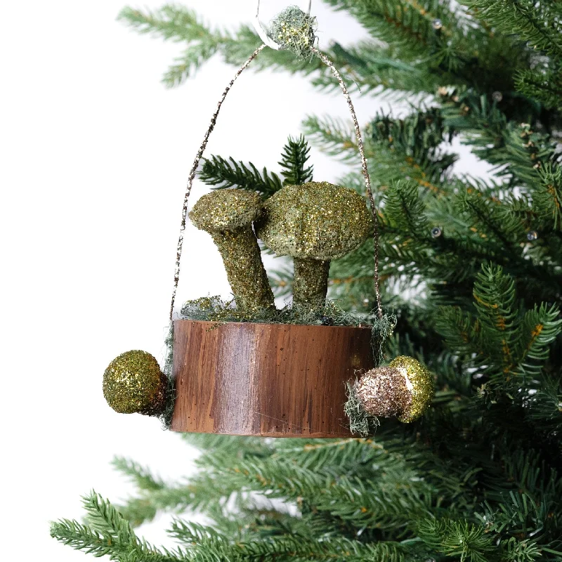 Christmas Star Decorations Brown & Sage Mushroom Festive Ornament