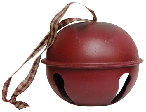 Snowy Christmas Burgundy Jingle Bell, 4"