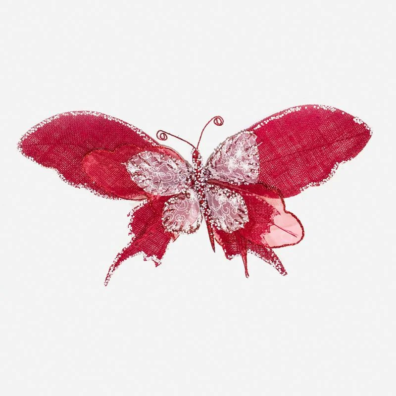 Christmas Chocolate Delights Burlap mix butterfly clip on