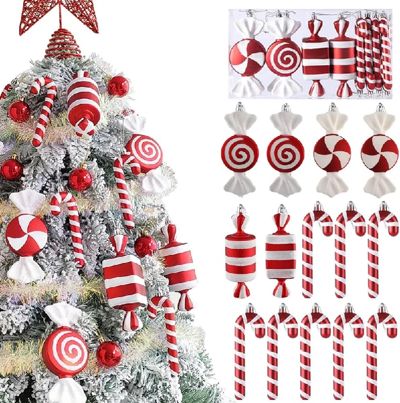 14pcs Red White