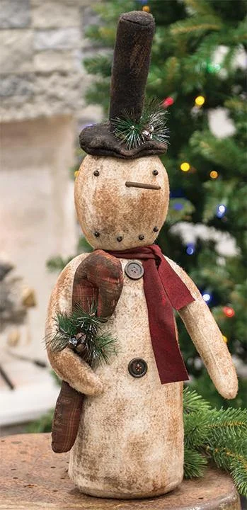 Christmas Pinecones Candy Cane Snowman Doll