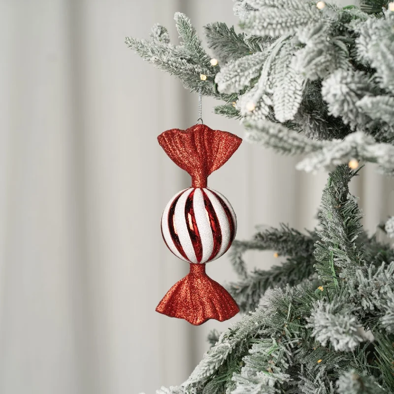 Christmas Eve Candy Shiny Red Ornament
