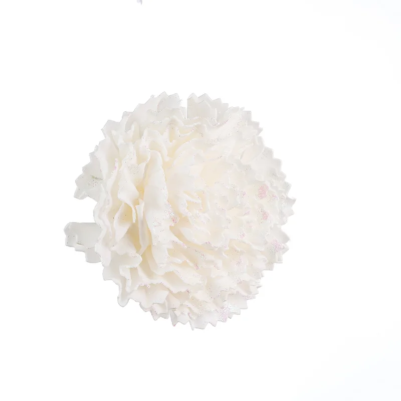 Christmas Baking Carnation Flower Ornament with Glitter