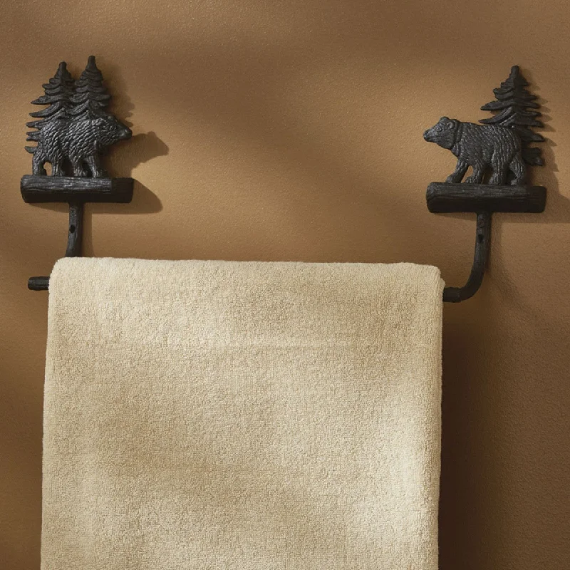 Christmas Mistletoe Cast Black Bear Towel Bar - 16" Park Designs
