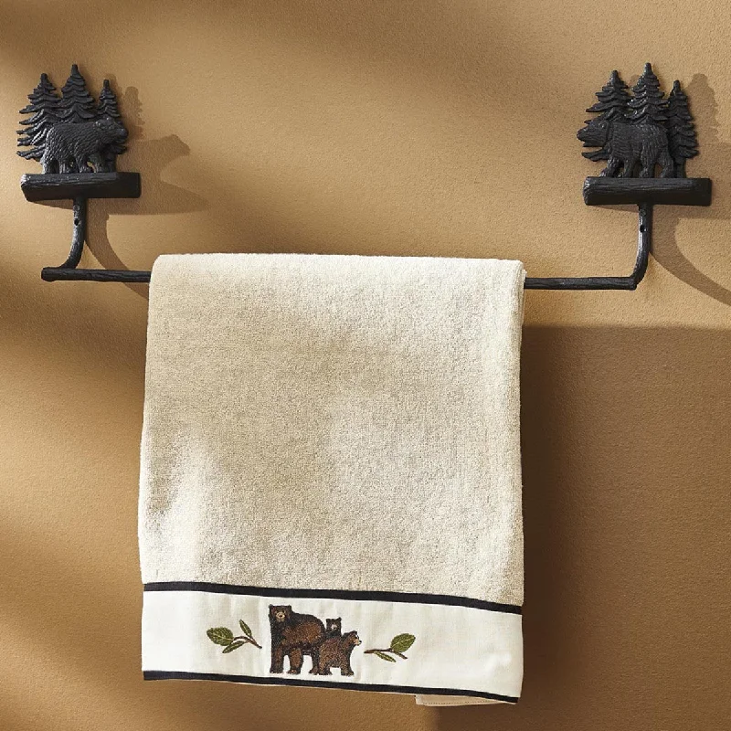Christmas Dinner Cast Black Bear Towel Bar - 24" Park Designs