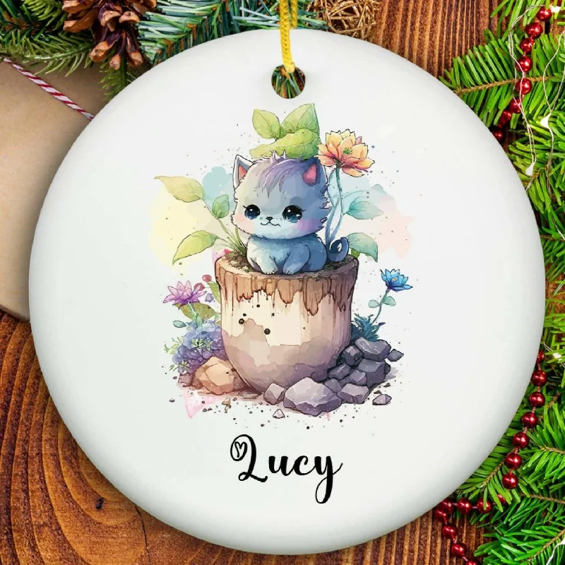 Christmas Chocolate Delights Cat Loss Ornament - Ceramic