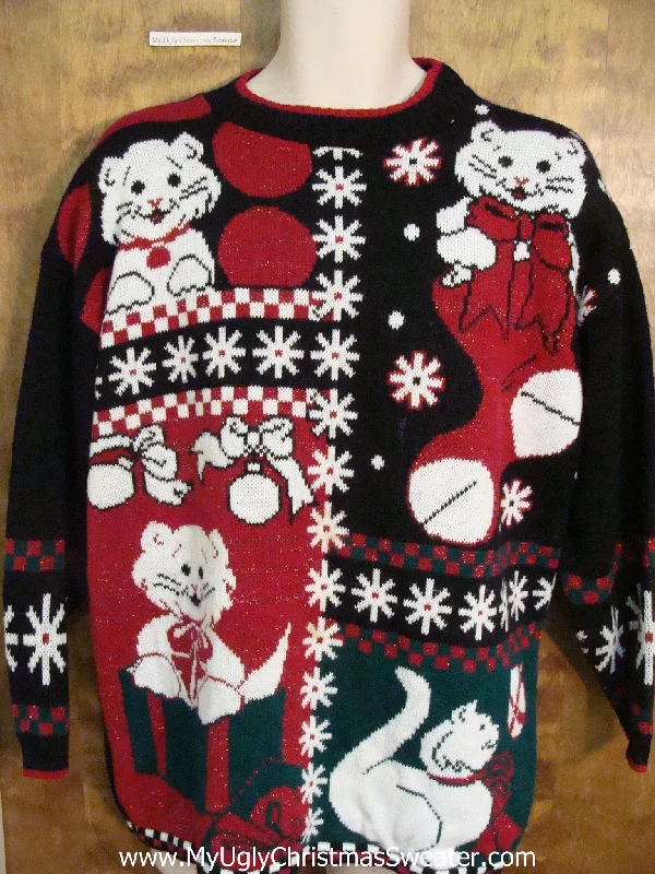 Cats and Kittens 80s Ugliest Christmas Sweater Pullover