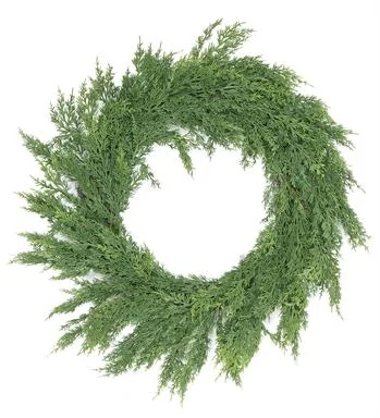 Christmas Holiday Stories CEDAR WREATH, 26", GREEN