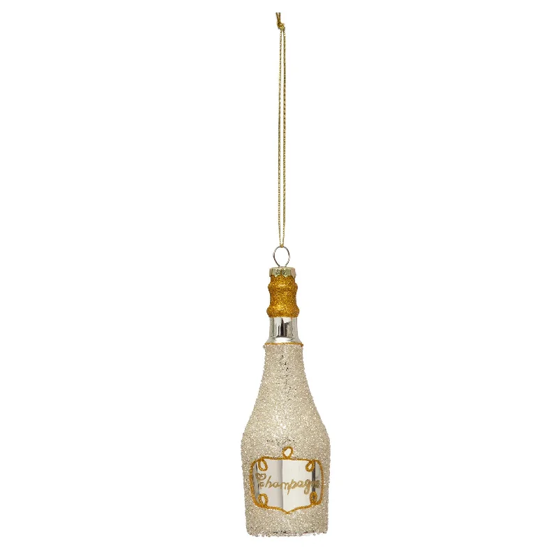 Christmas Star Decoration Champagne Bottle Glass Ornament